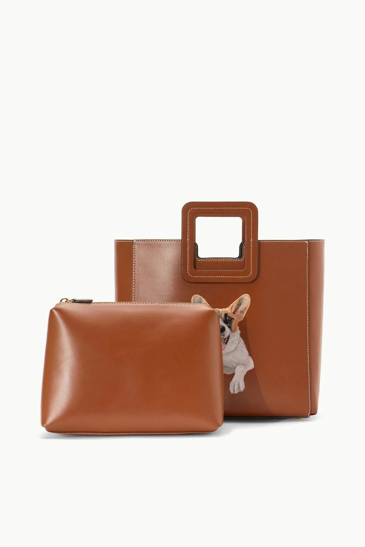 STAUD | CUSTOM SHIRLEY LEATHER BAG | SADDLE