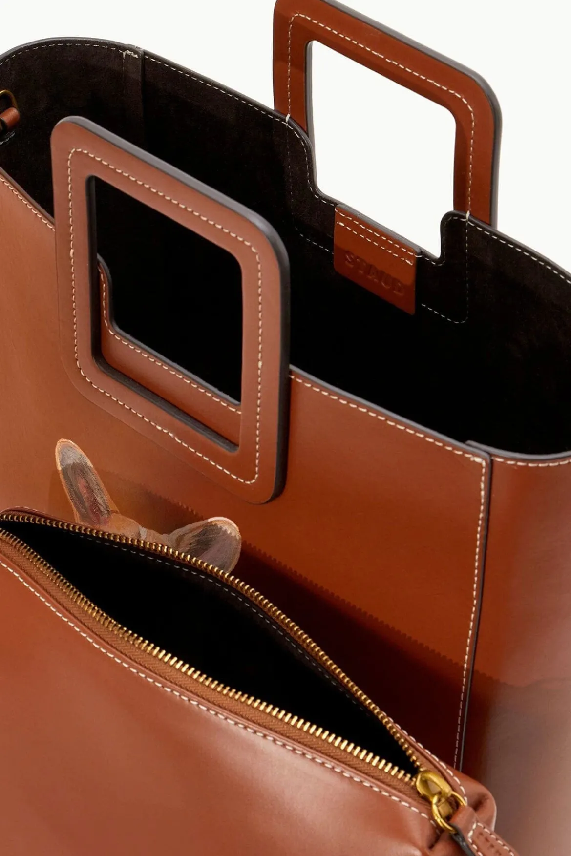 STAUD | CUSTOM SHIRLEY LEATHER BAG | SADDLE