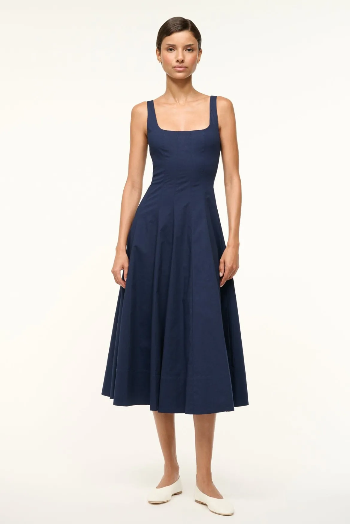 STAUD | WELLS DRESS Navy