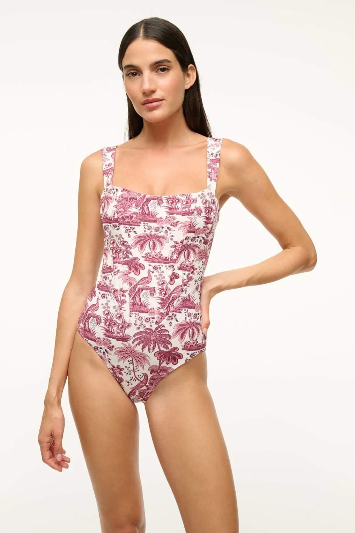 STAUD ADELAIDE ONE PIECE BORDEAUX TOILE