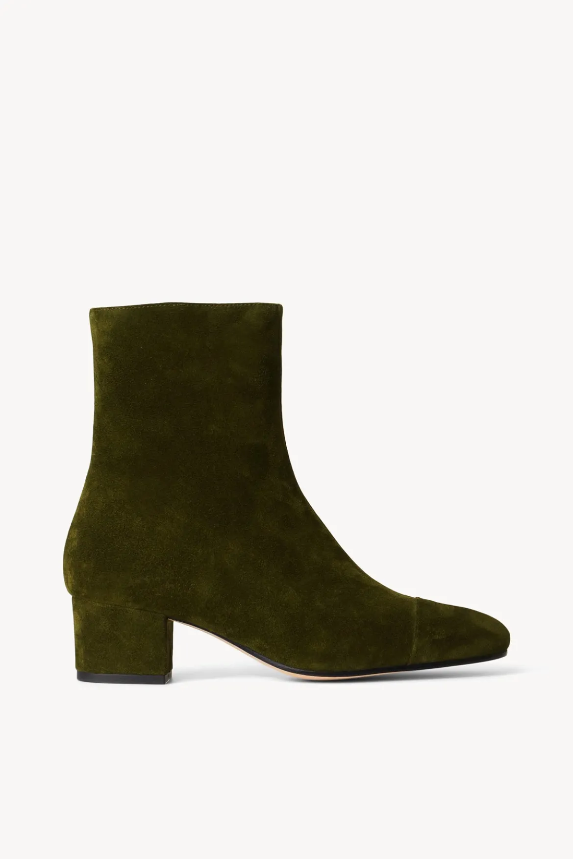 STAUD AIMEE SHORT BOOT OLIVE SUEDE