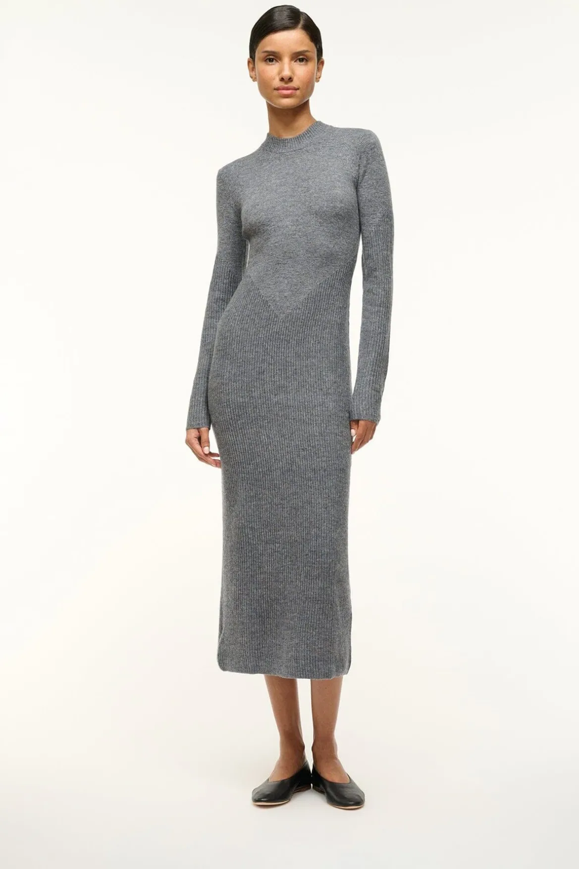 STAUD ALBA BALLET FLAT BLACK