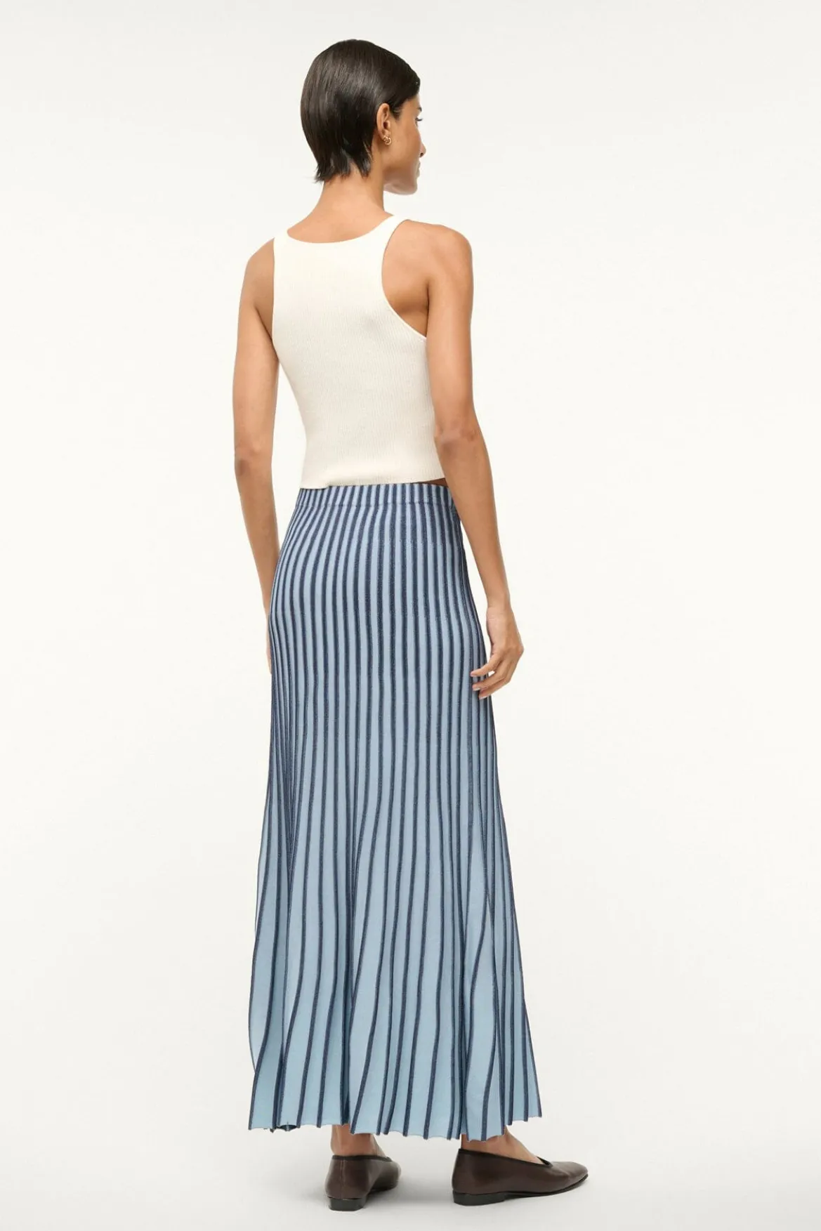 STAUD ALEIDA SKIRT NAVY CLEAR BLUE