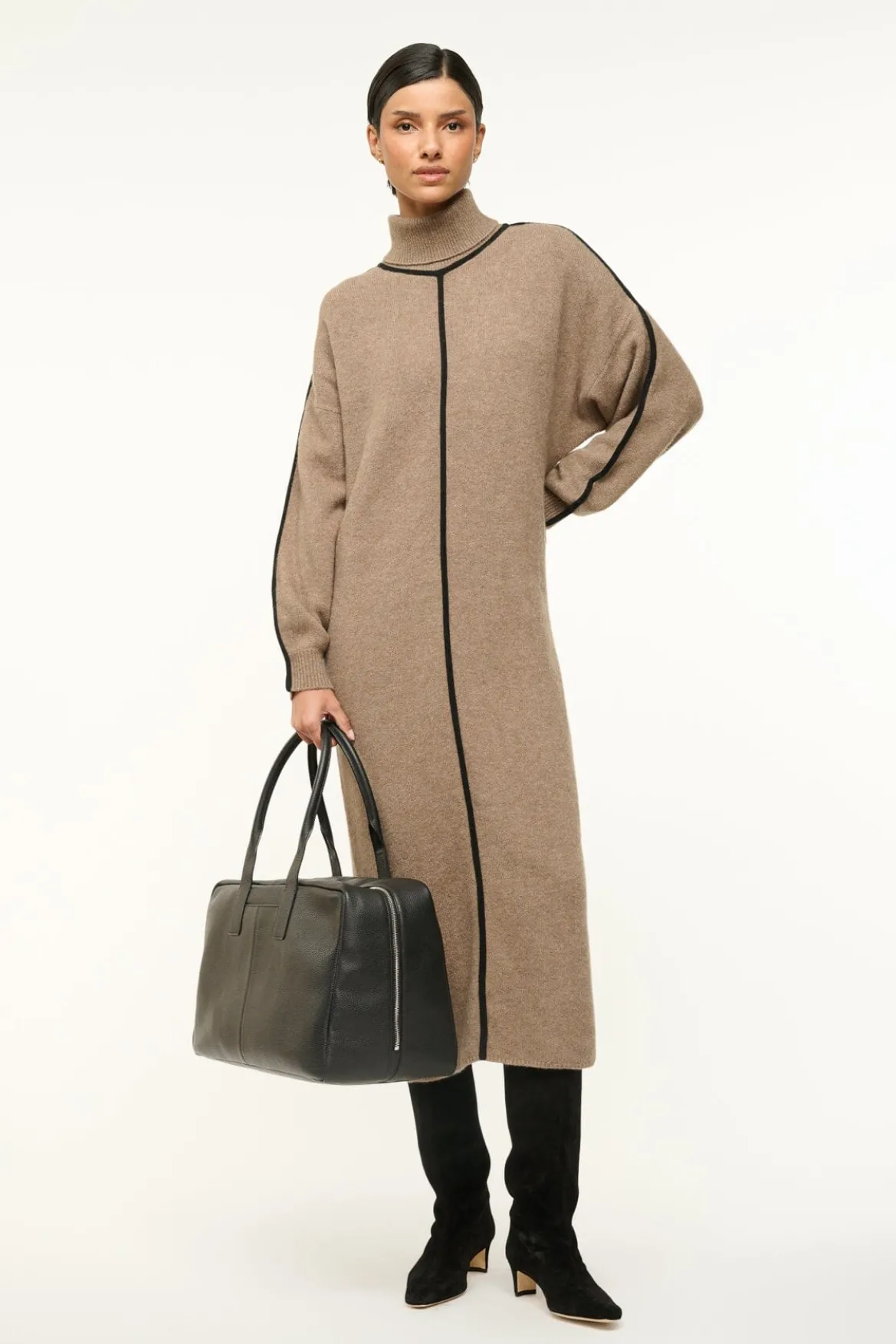 STAUD APRES DRESS MUSHROOM BLACK