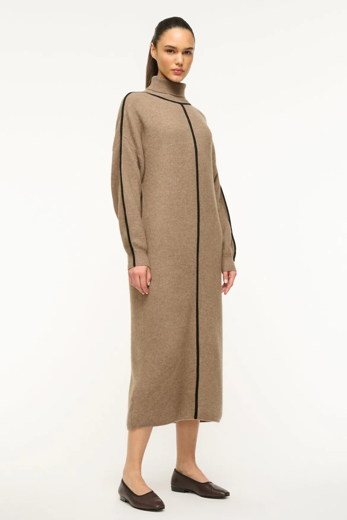 STAUD APRES DRESS MUSHROOM BLACK