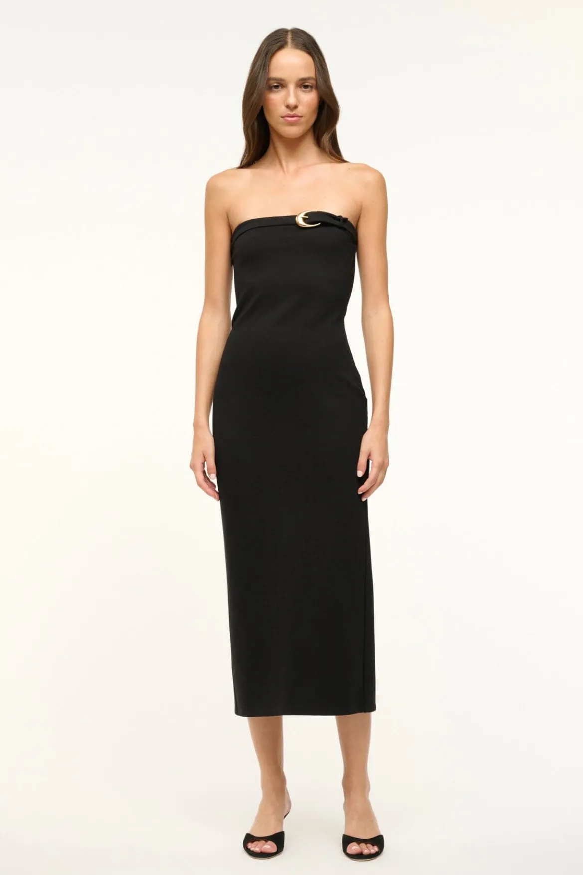 STAUD BEEKMAN DRESS BLACK