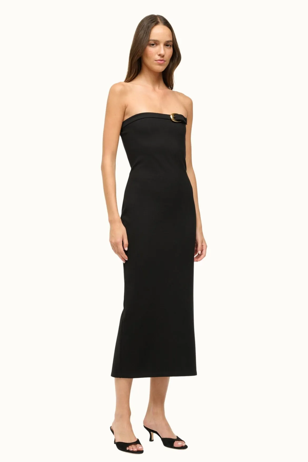 STAUD BEEKMAN DRESS BLACK