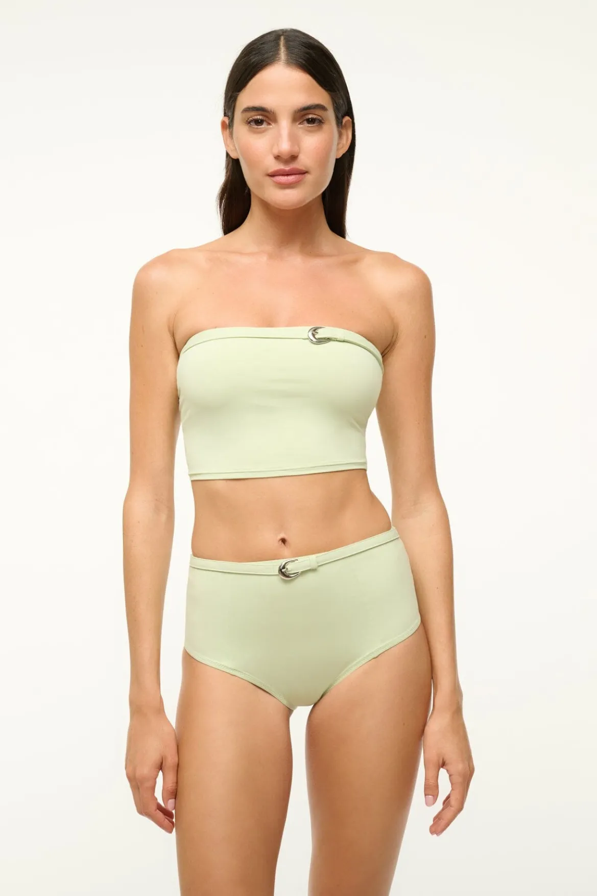 STAUD BELTED WAILEA BIKINI BOTTOM PALE JADE