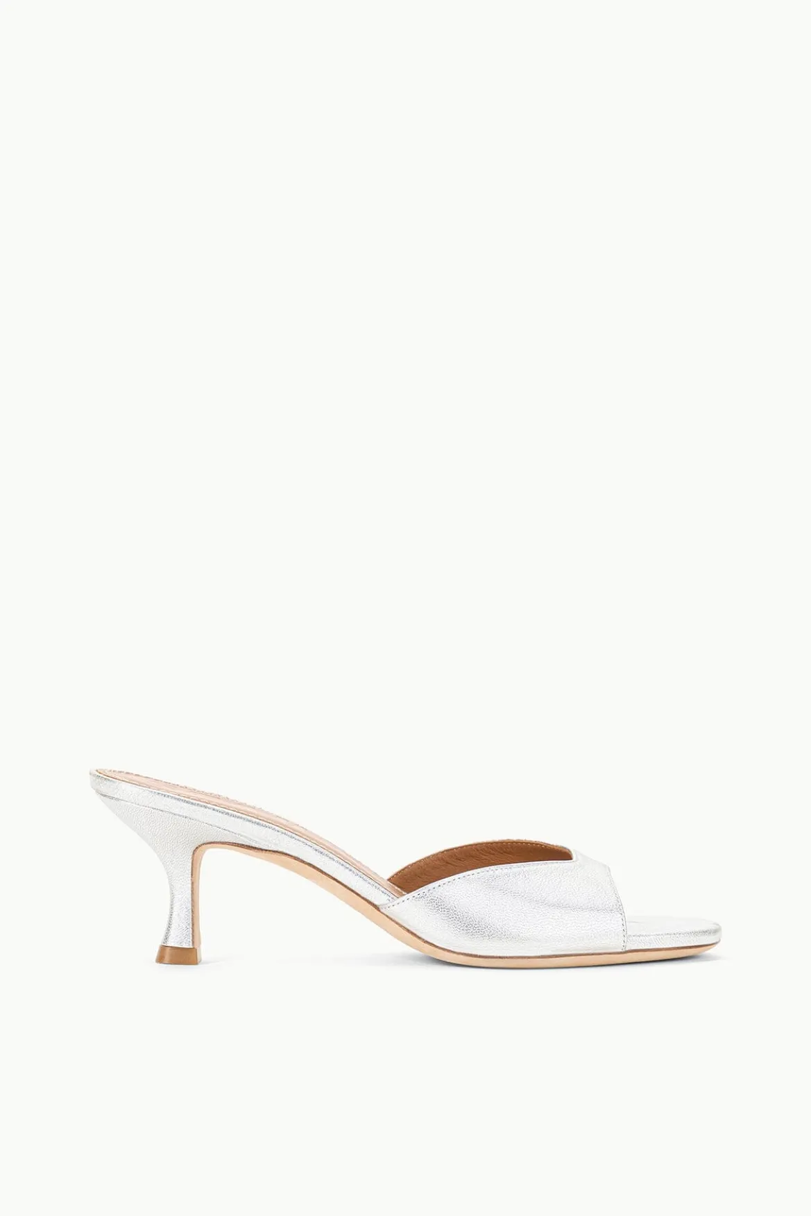 STAUD BRIGITTE MULE SILVER SATIN