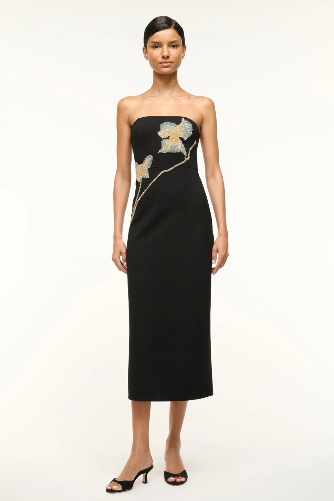 STAUD BROOKE DRESS BOTANICAL SHADOWS