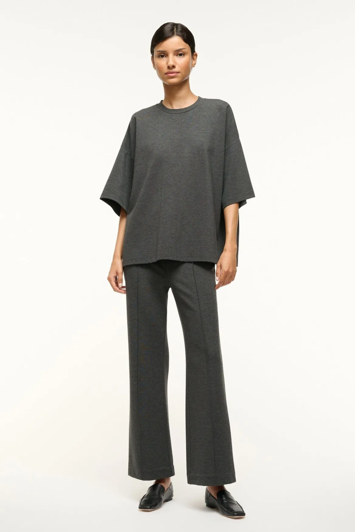 STAUD CAPSULE TOP HEATHER GREY