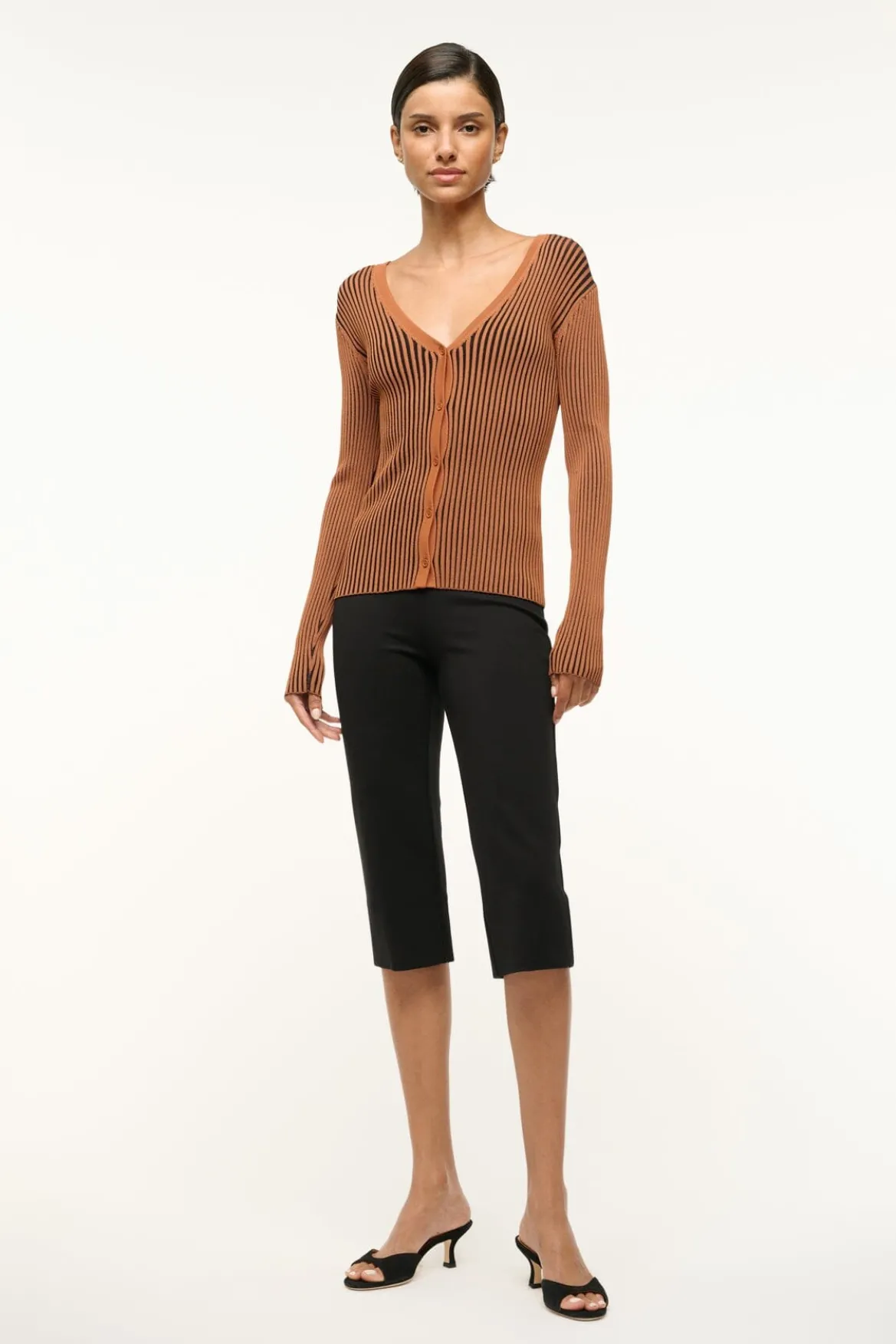 STAUD CARGO SWEATER BLACK TAN