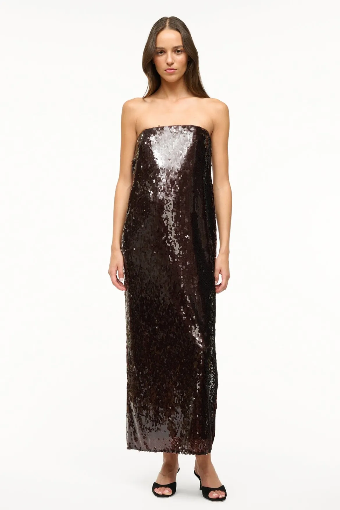 STAUD CASEY DRESS BRONZE