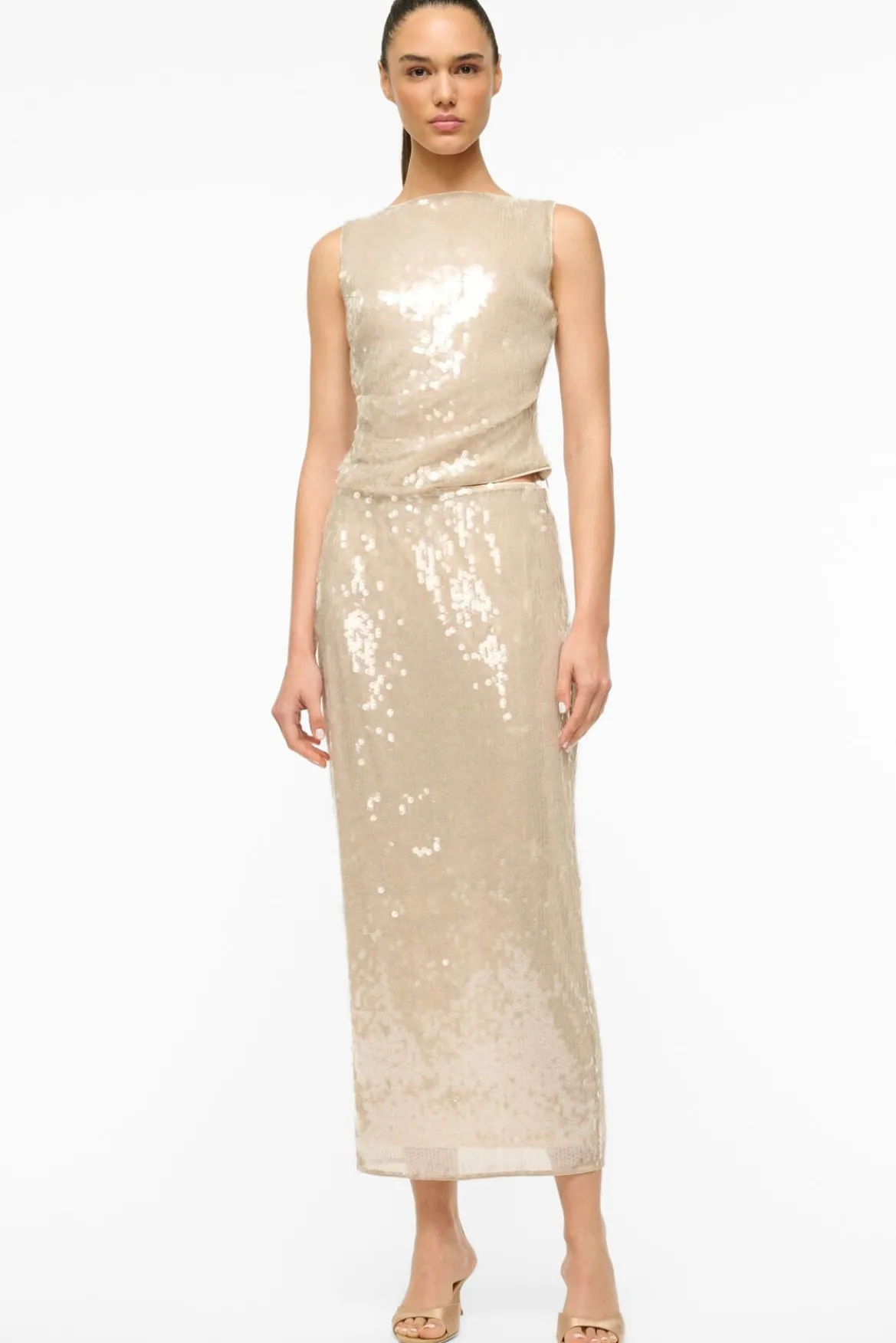 STAUD CASEY SKIRT MOON