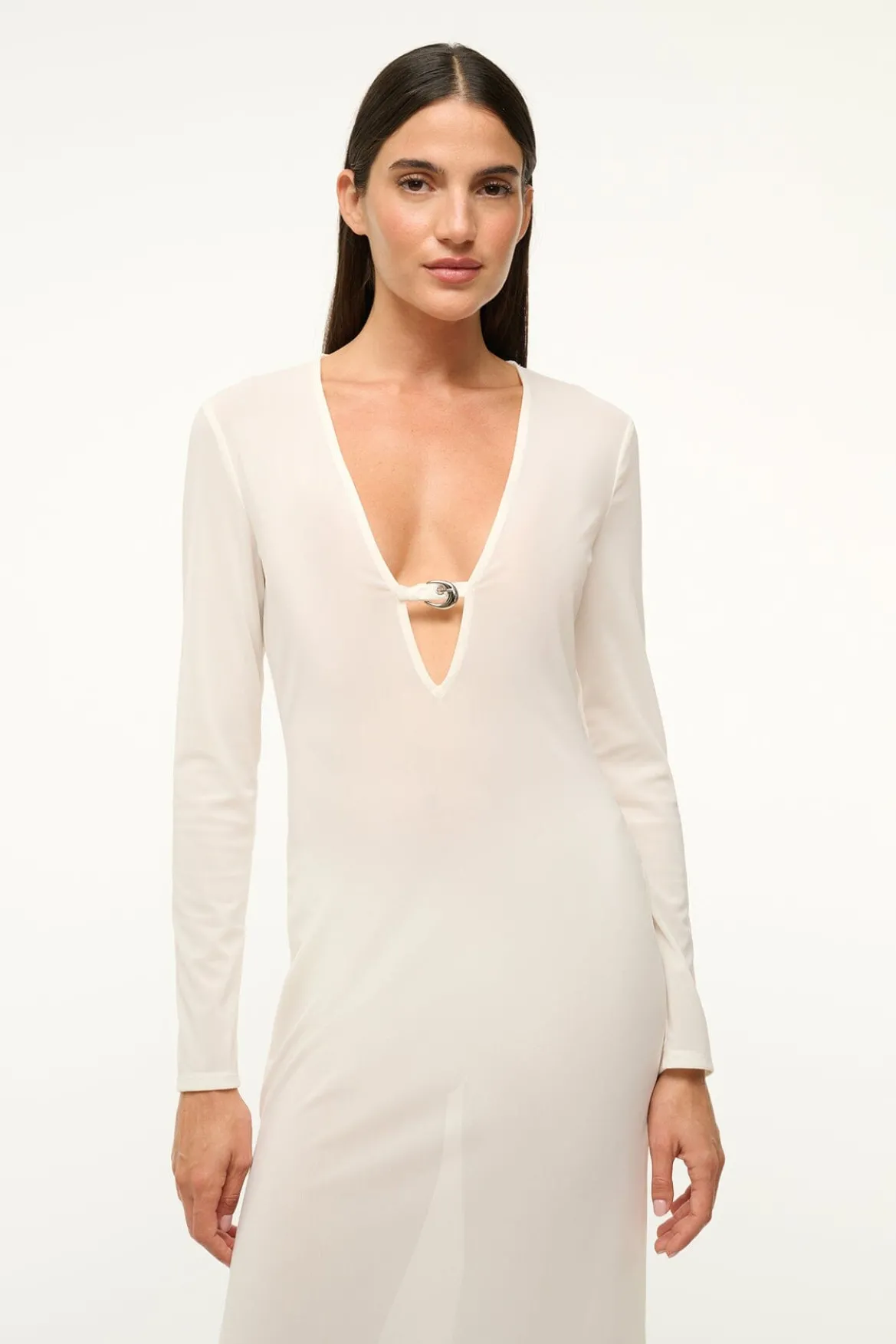 STAUD CLEO DRESS WHITE