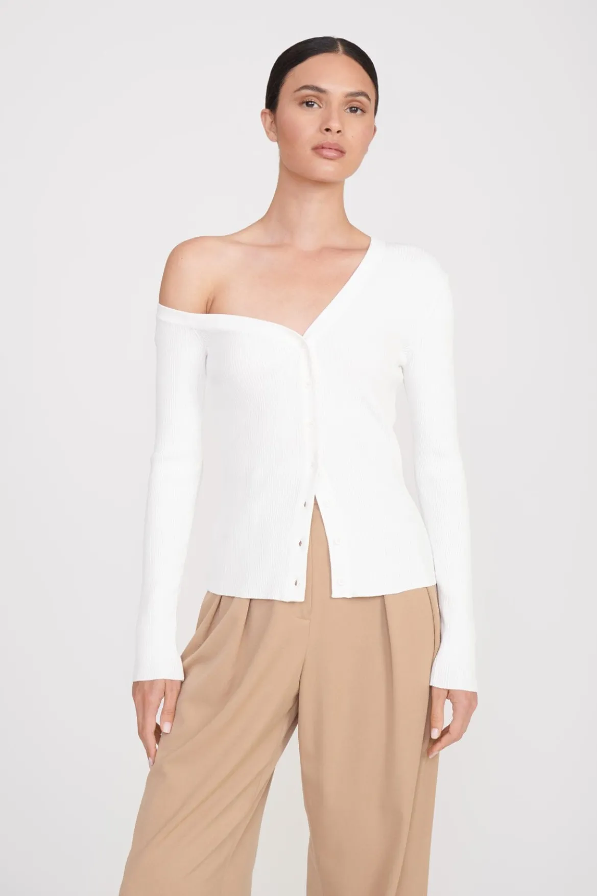 STAUD CRAFTSMAN SWEATER IVORY