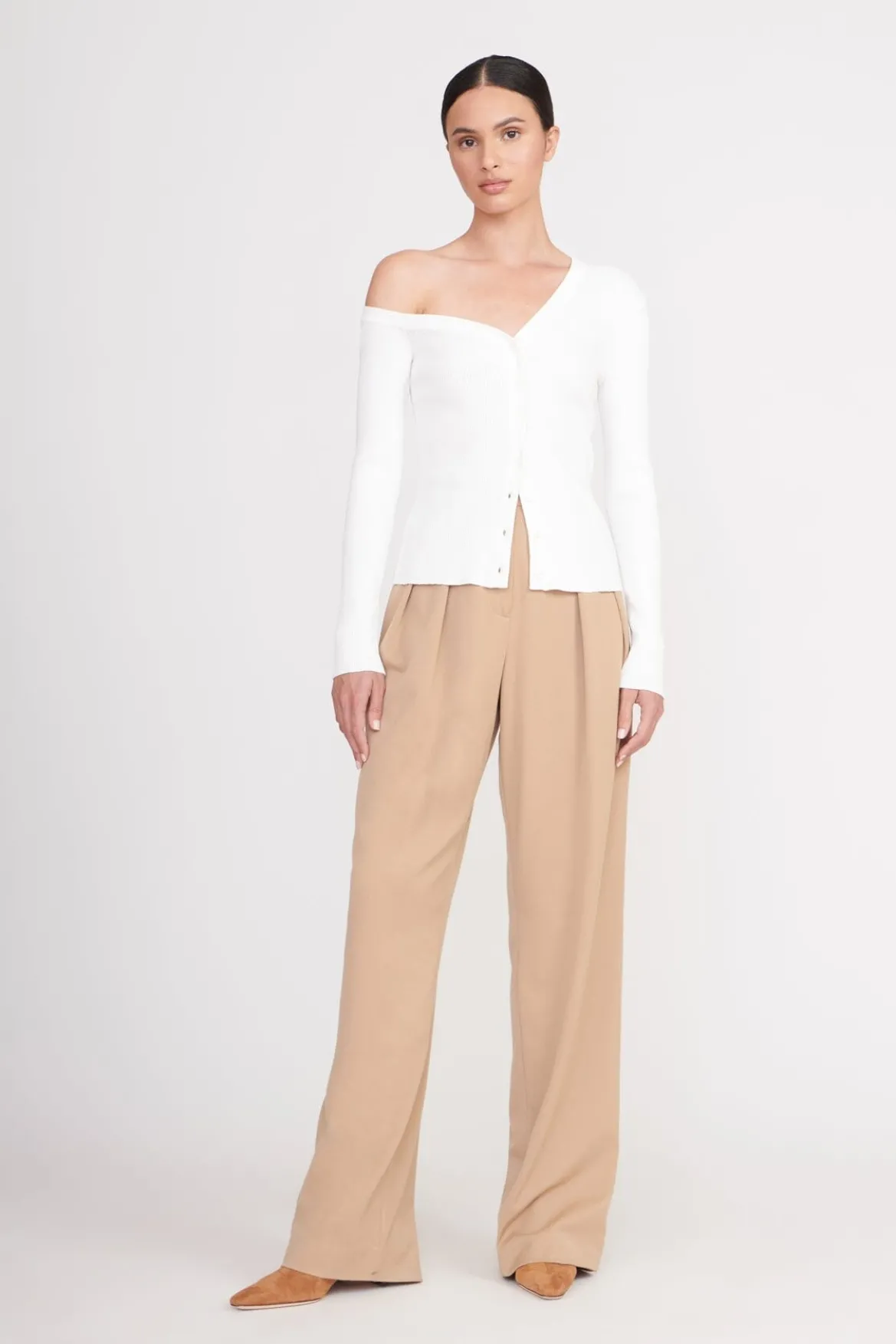 STAUD CRAFTSMAN SWEATER IVORY