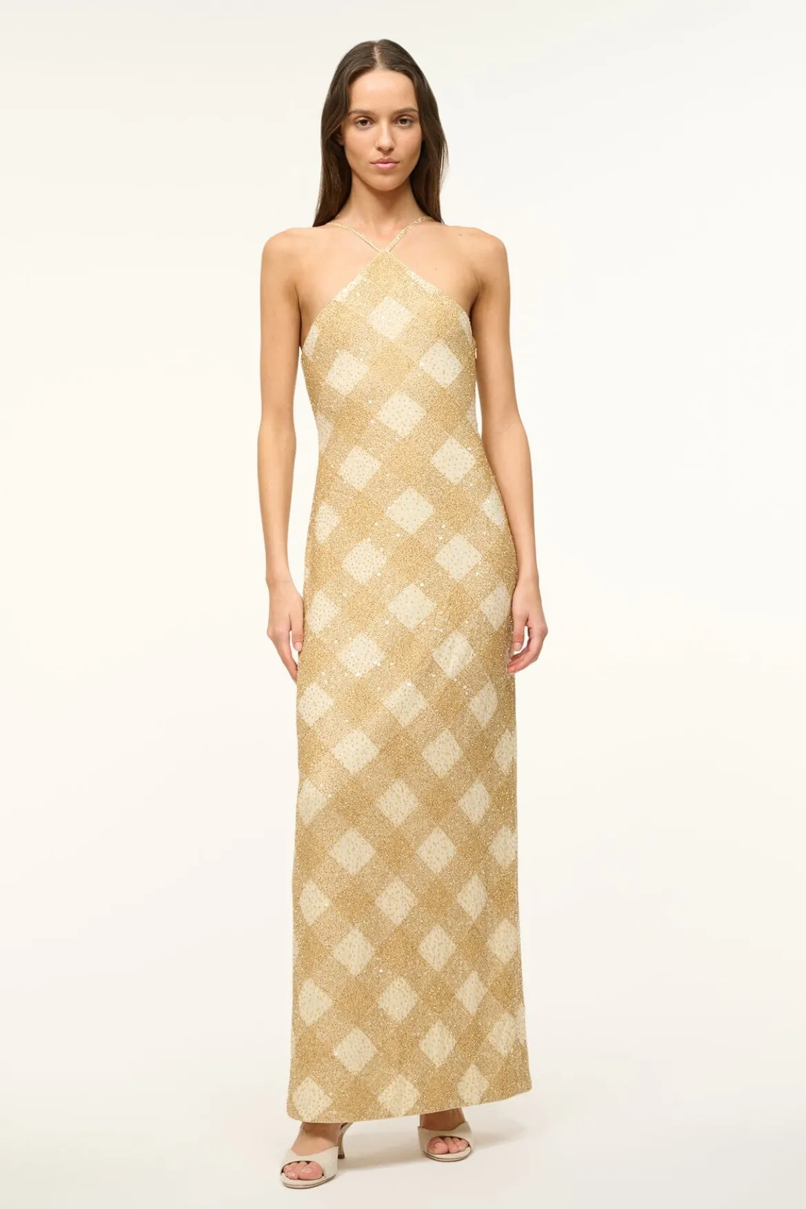 STAUD CUBISM DRESS GOLDEN HOUR