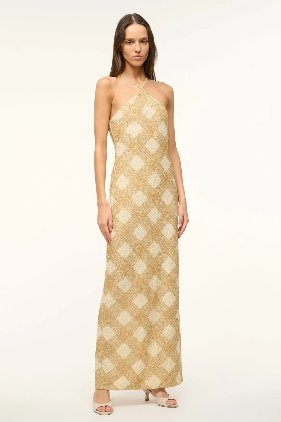 STAUD CUBISM DRESS GOLDEN HOUR