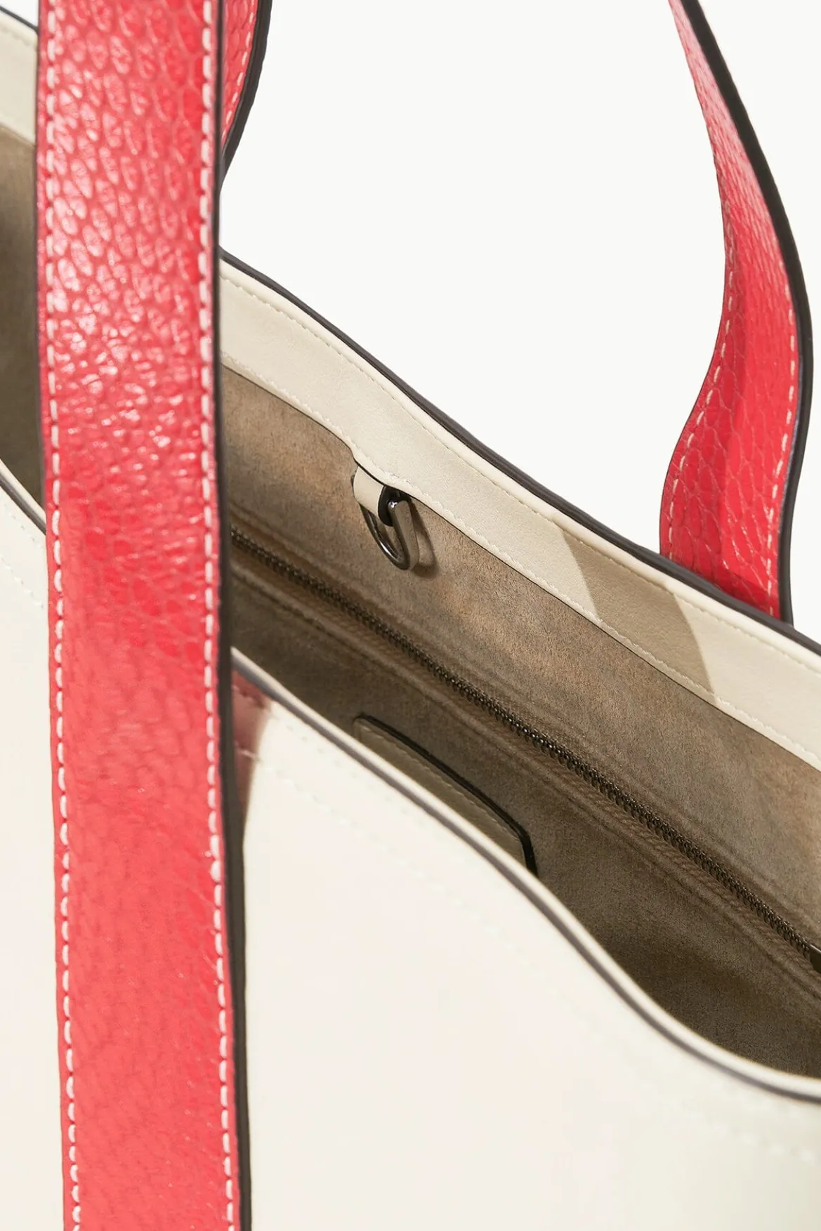 STAUD CUSTOM ALLORA TOTE CREAM RED ROSE