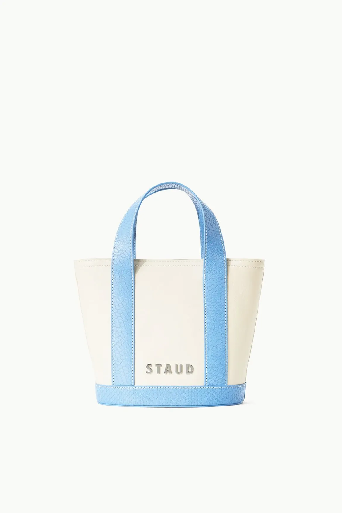STAUD CUSTOM ALLORA MINI TOTE CREAM STAUD BLUE