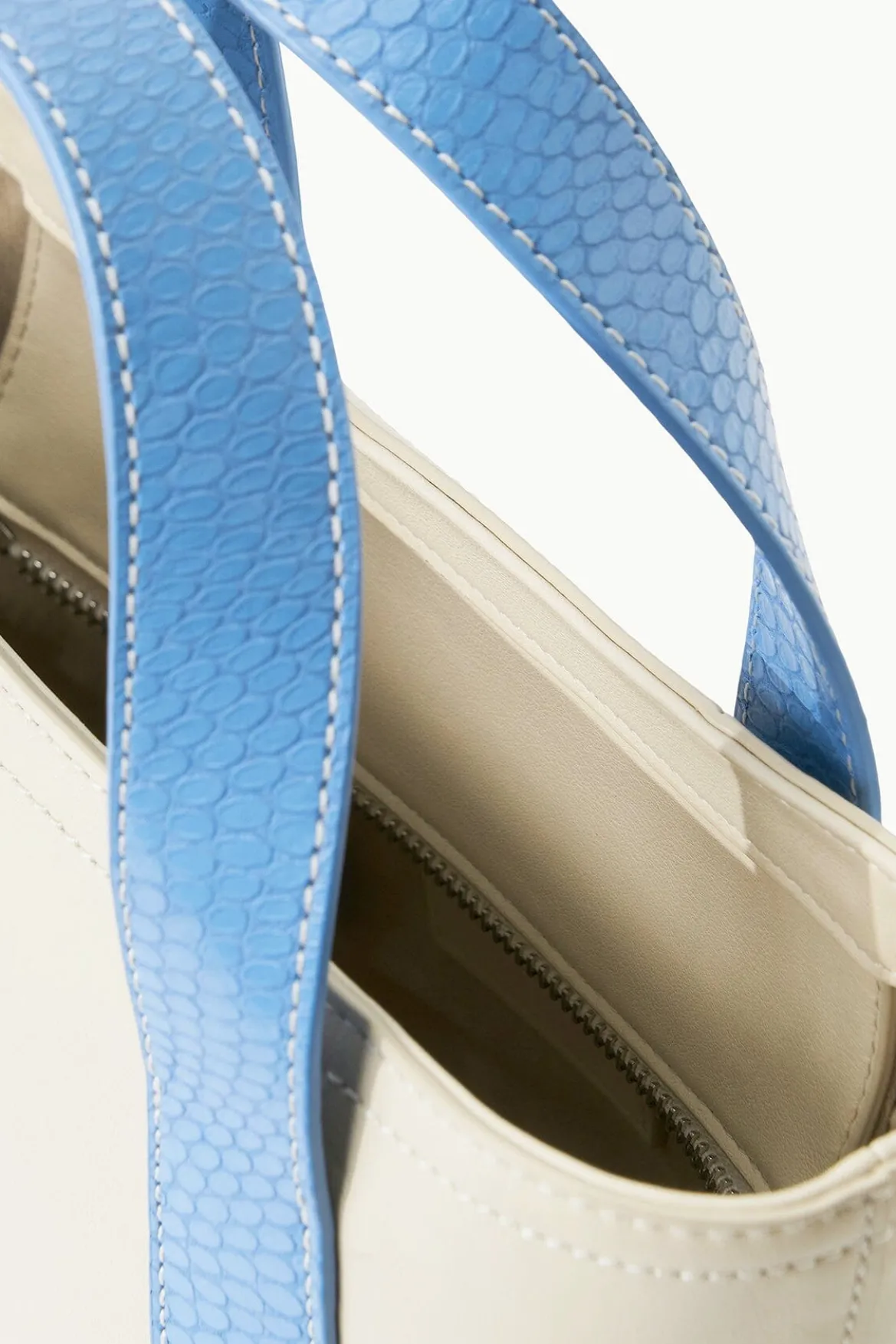 STAUD CUSTOM ALLORA MINI TOTE CREAM STAUD BLUE