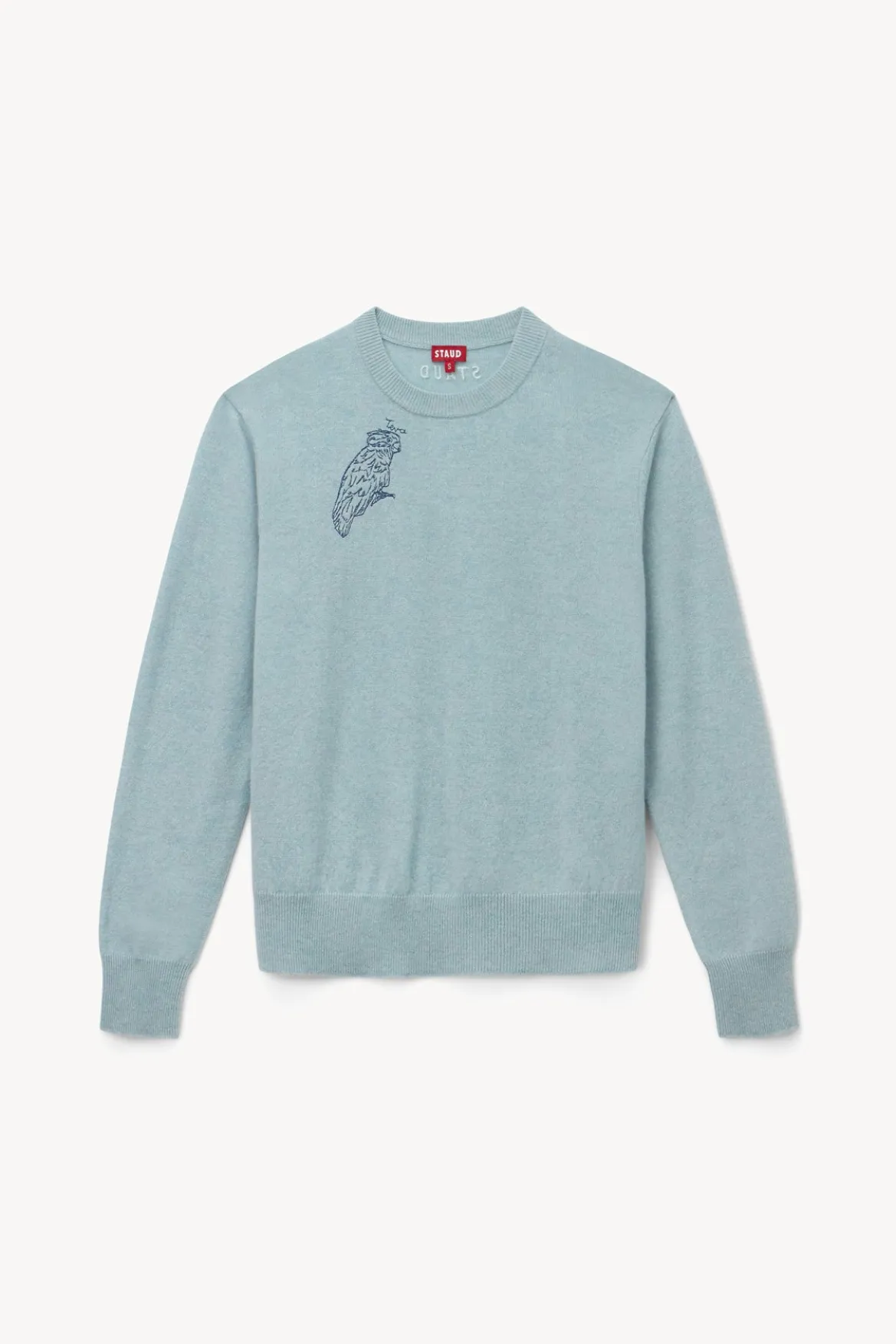 STAUD CUSTOM CASHMERE CREWNECK SWEATER | LIGHT BLUE