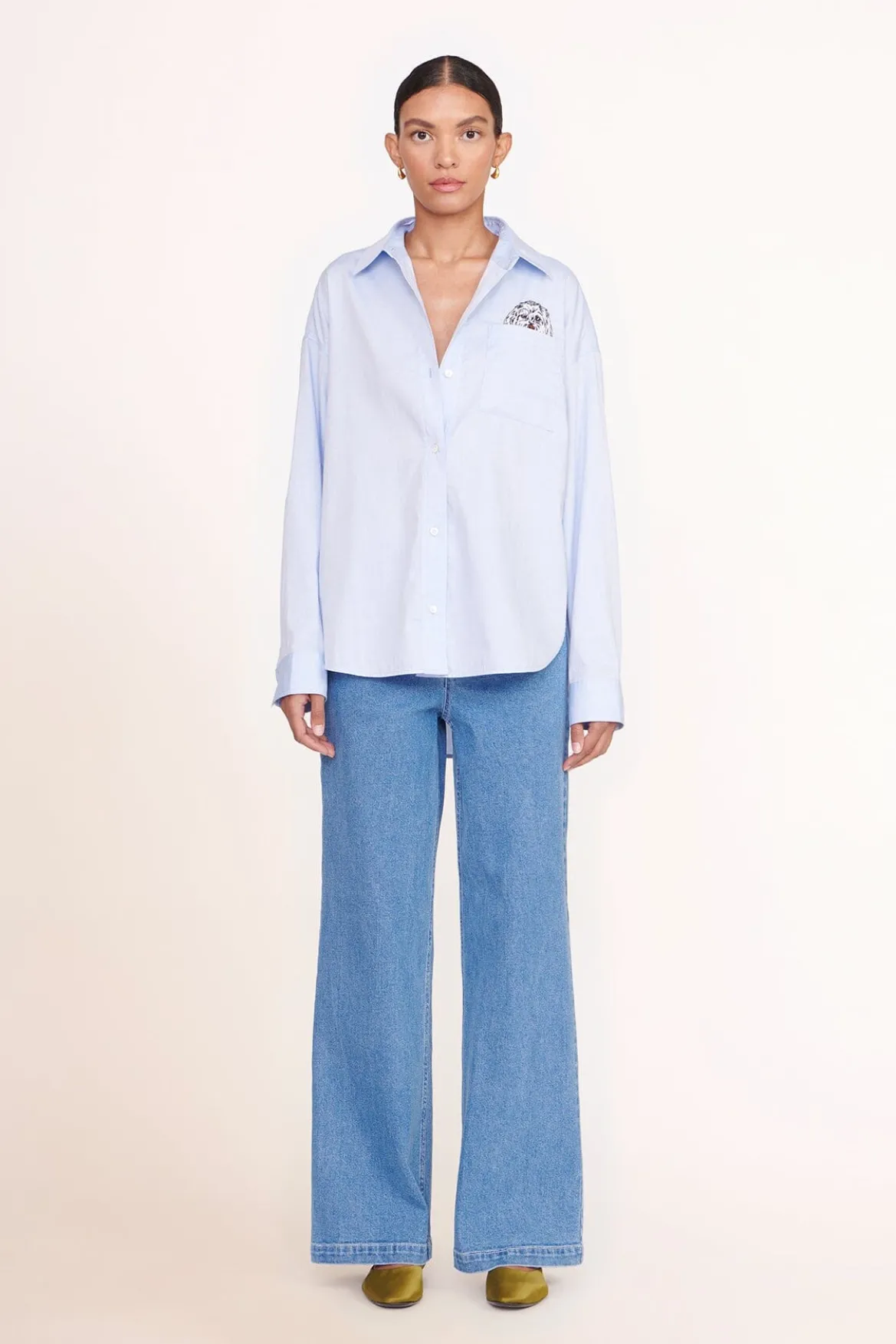 STAUD CUSTOM CLASSIC OVERSIZED SHIRT | OXFORD BLUE