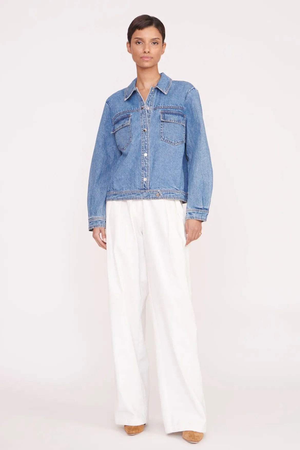 STAUD CUSTOM CLASSIC OVERSIZED RYAN JACKET | MEDIUM WASH