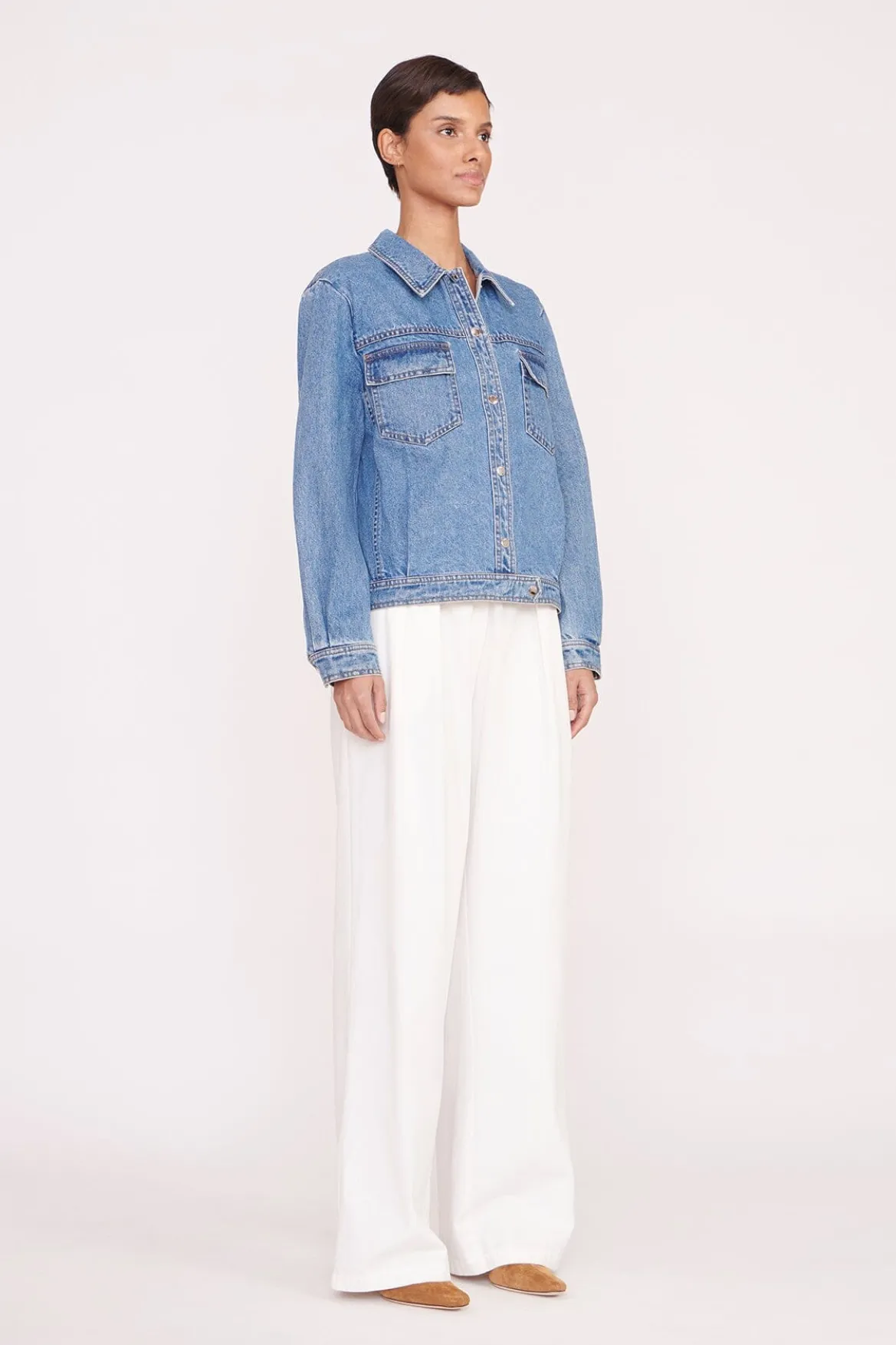 STAUD CUSTOM CLASSIC OVERSIZED RYAN JACKET | MEDIUM WASH