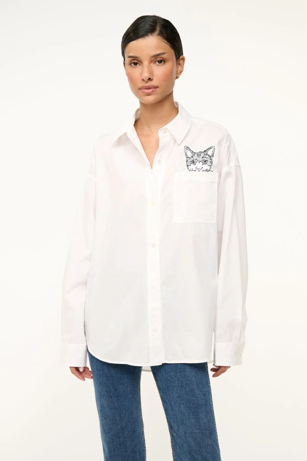 STAUD CUSTOM CLASSIC OVERSIZED SHIRT | WHITE