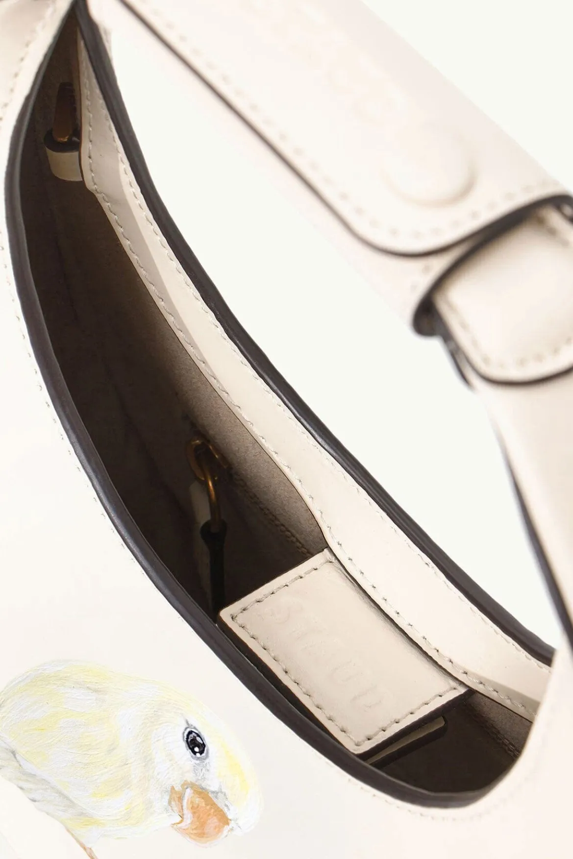 STAUD CUSTOM MINI MOON BAG | CREAM