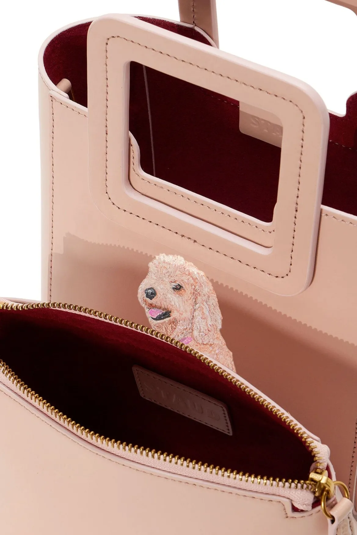 STAUD CUSTOM MINI SHIRLEY LEATHER BAG | BLUSH