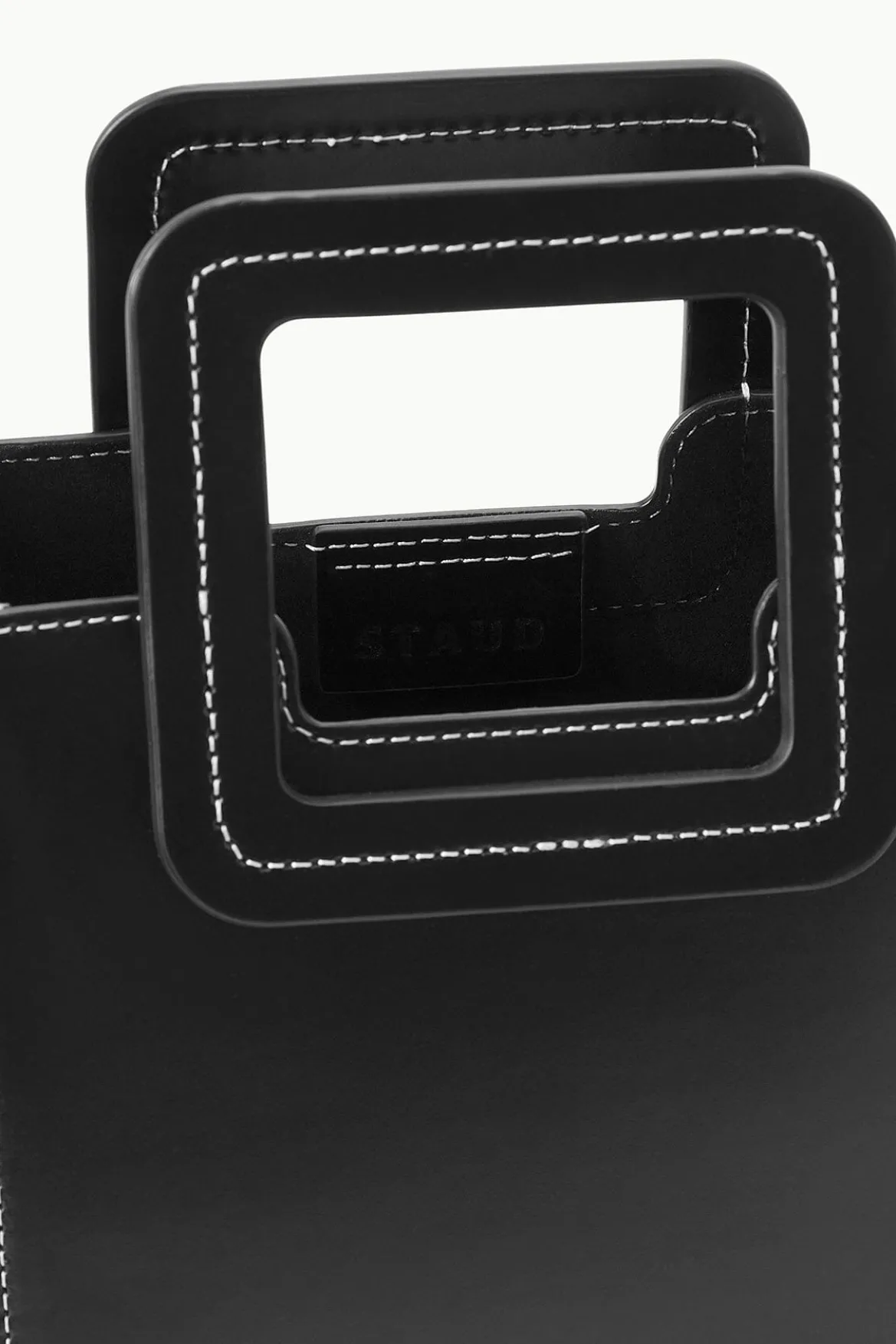 STAUD CUSTOM MINI SHIRLEY LEATHER BAG | BLACK