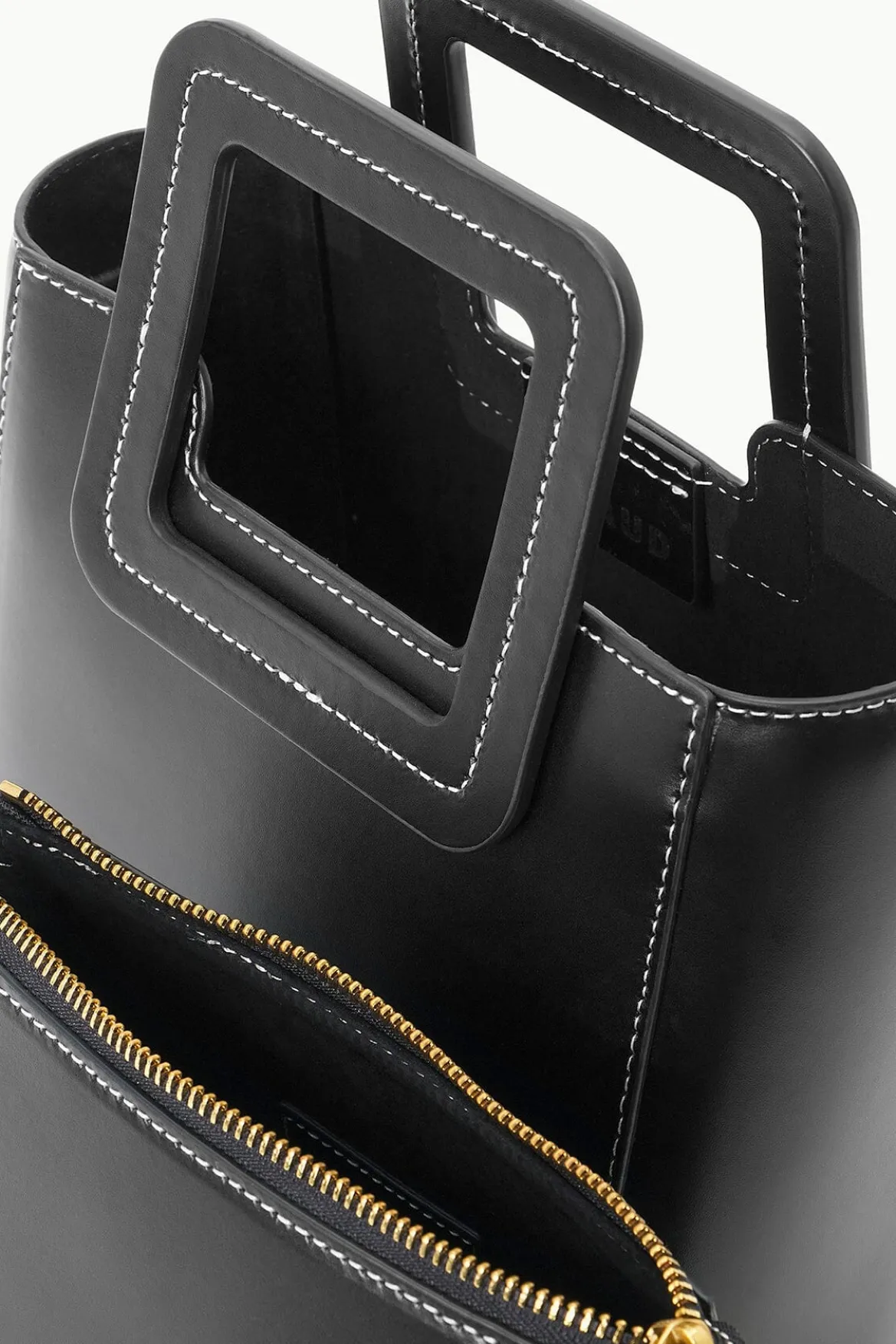 STAUD CUSTOM MINI SHIRLEY LEATHER BAG | BLACK