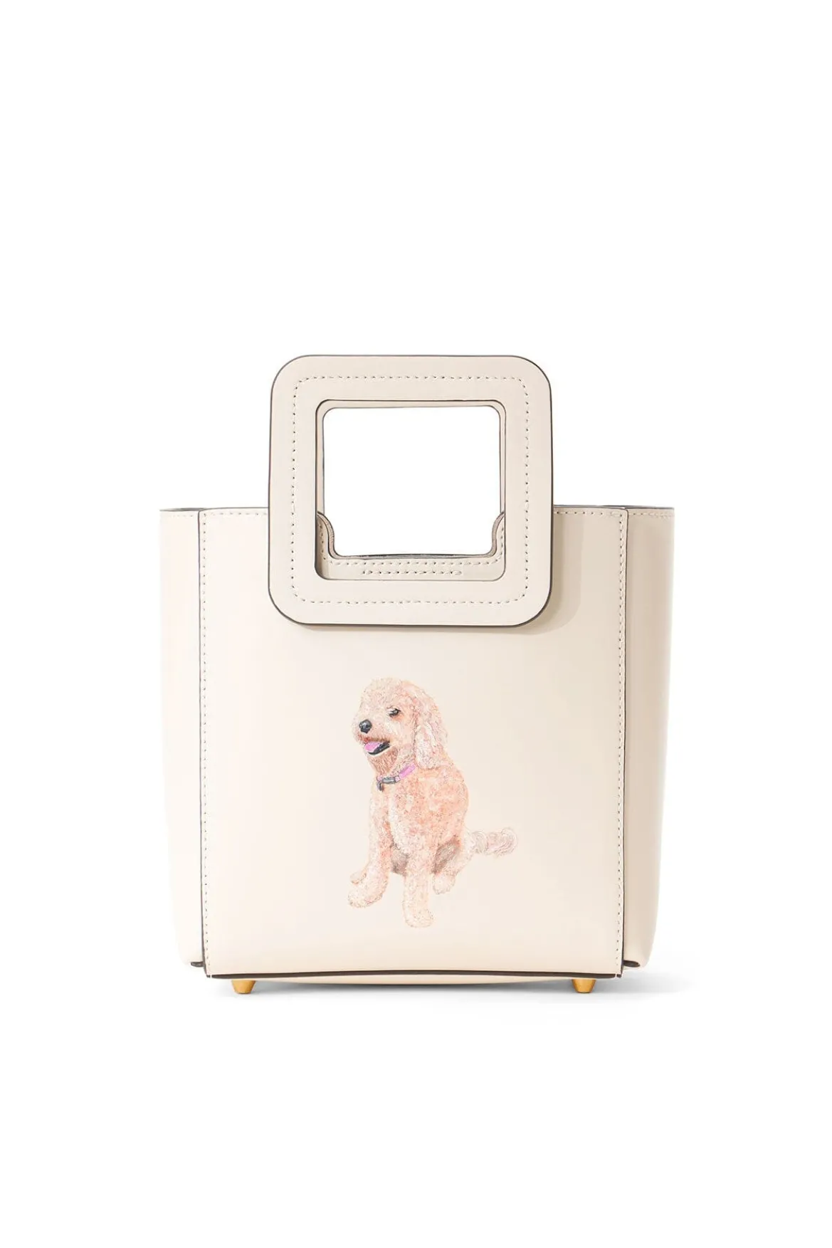 STAUD CUSTOM MINI SHIRLEY LEATHER BAG | CREAM