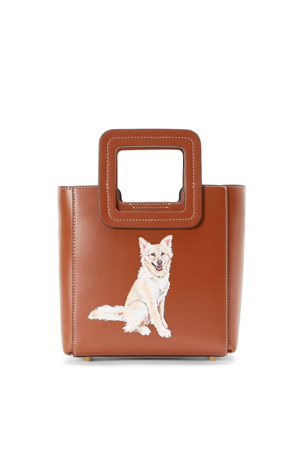 STAUD CUSTOM MINI SHIRLEY LEATHER BAG | TAN