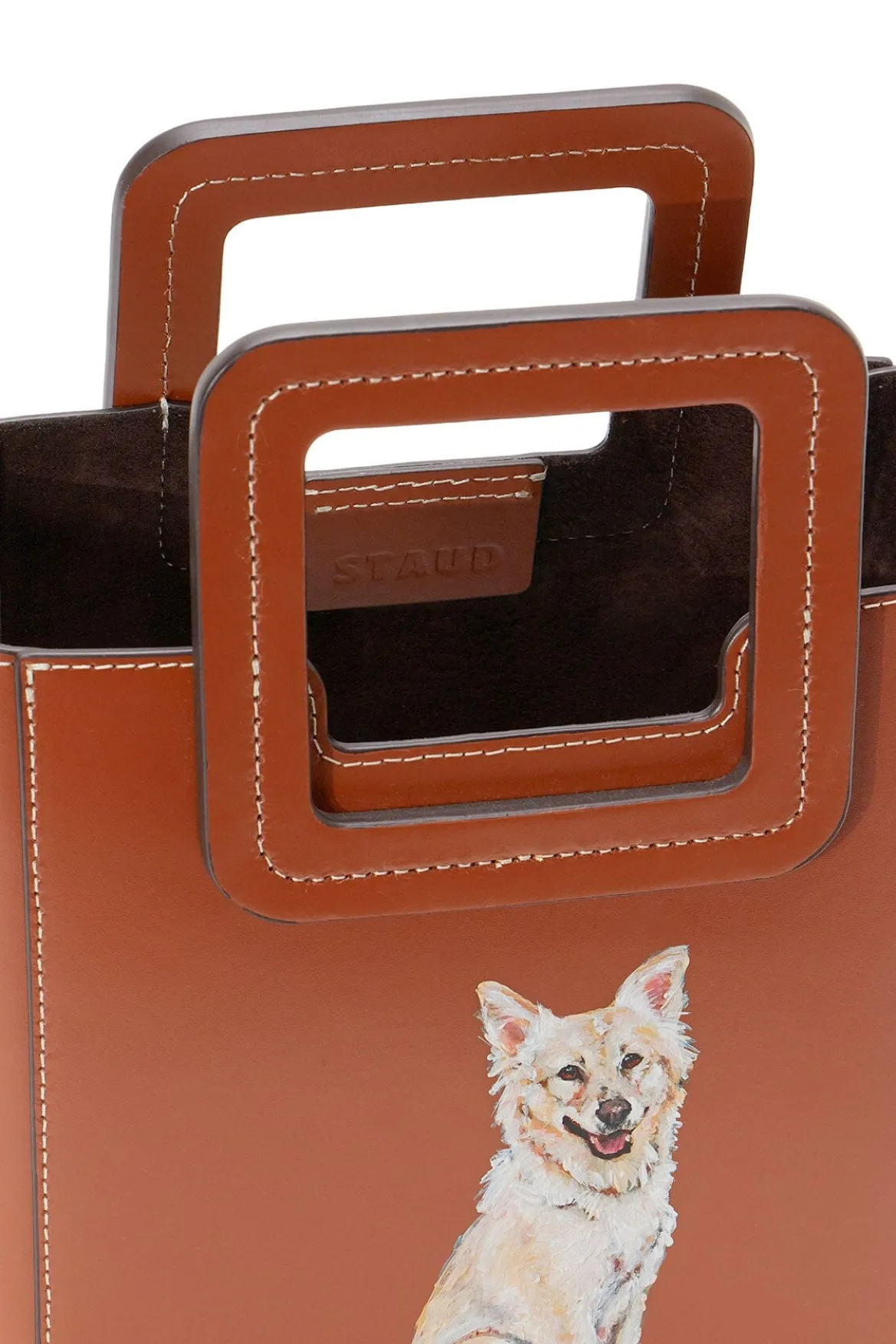 STAUD CUSTOM MINI SHIRLEY LEATHER BAG | TAN