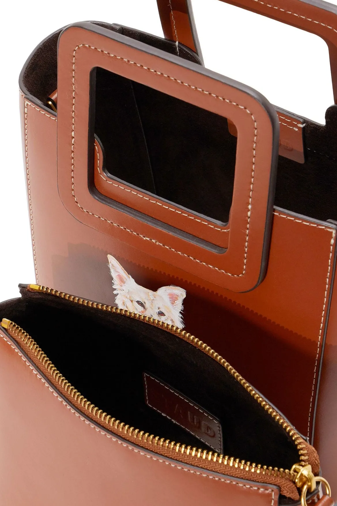 STAUD CUSTOM MINI SHIRLEY LEATHER BAG | TAN