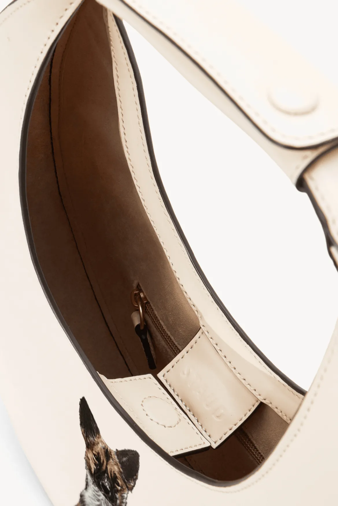 STAUD CUSTOM MOON BAG | CREAM