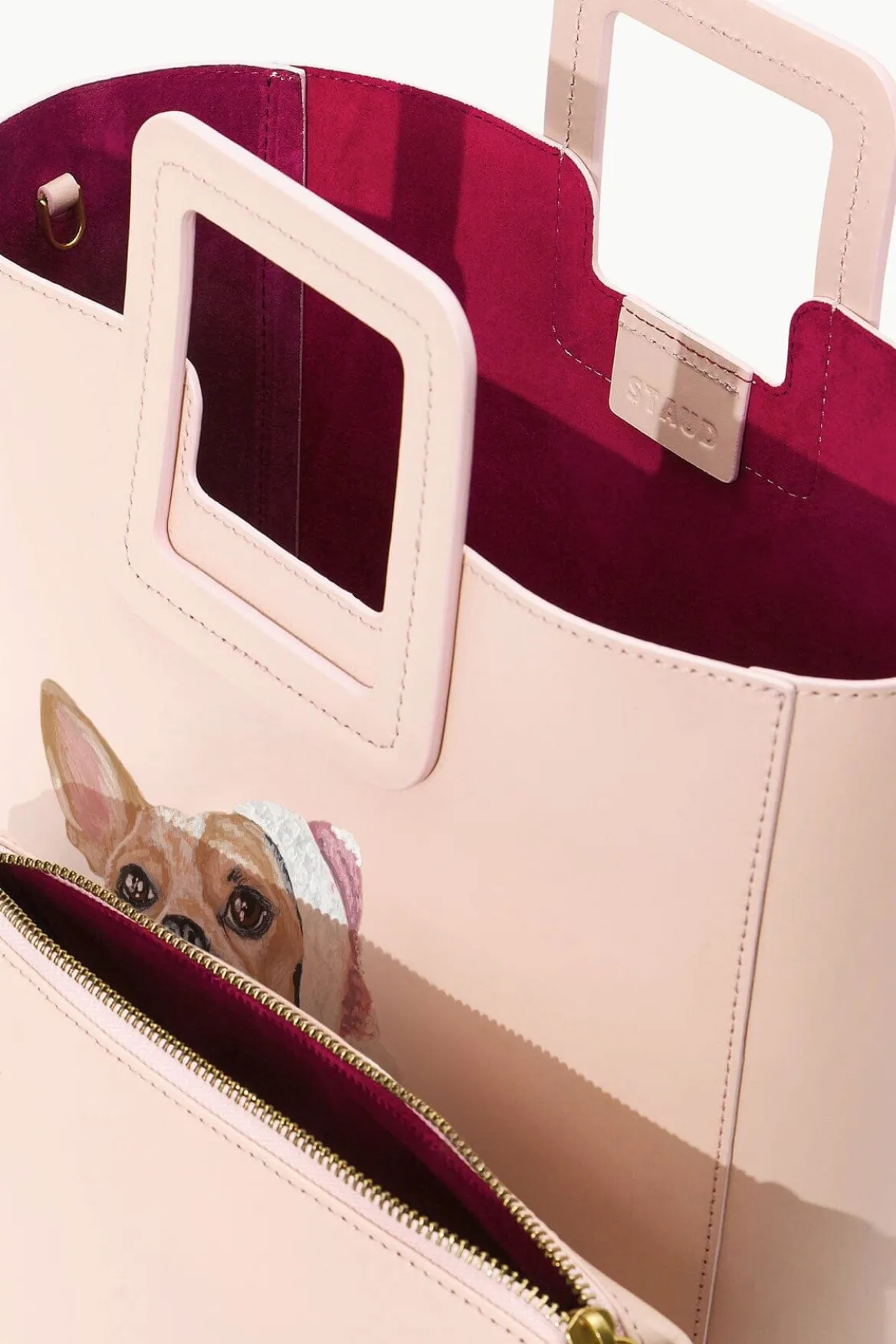 STAUD CUSTOM SHIRLEY LEATHER BAG | BLUSH