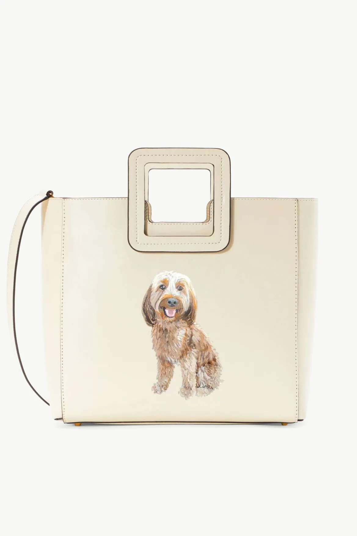 STAUD CUSTOM SHIRLEY LEATHER BAG | CREAM