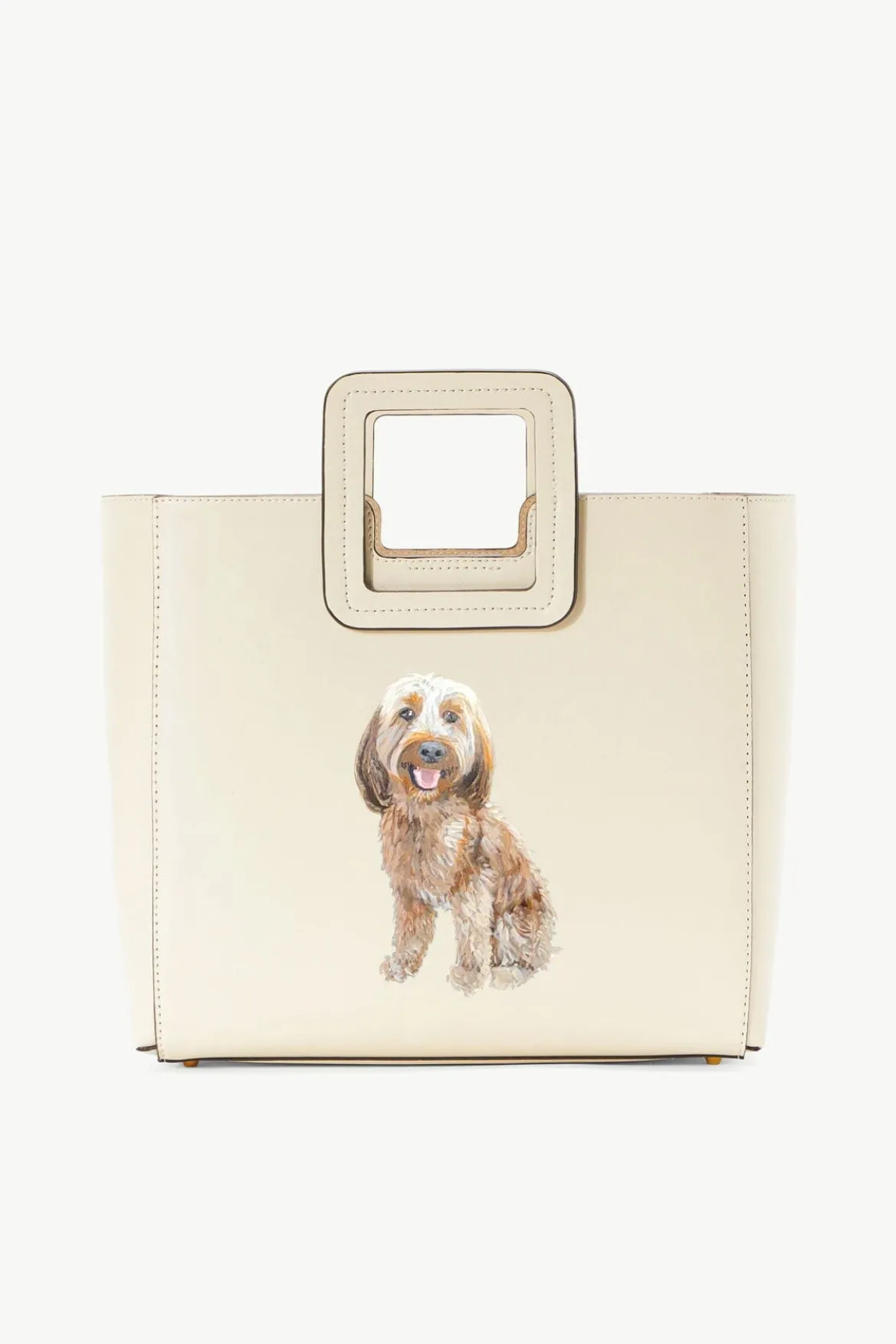 STAUD CUSTOM SHIRLEY LEATHER BAG | CREAM