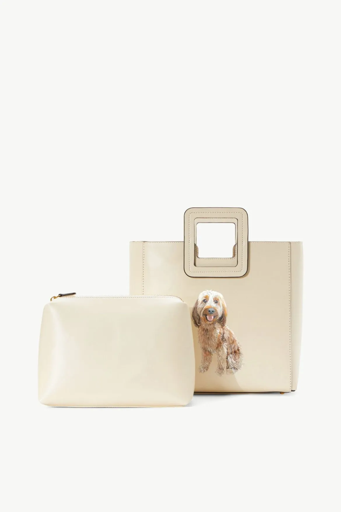 STAUD CUSTOM SHIRLEY LEATHER BAG | CREAM