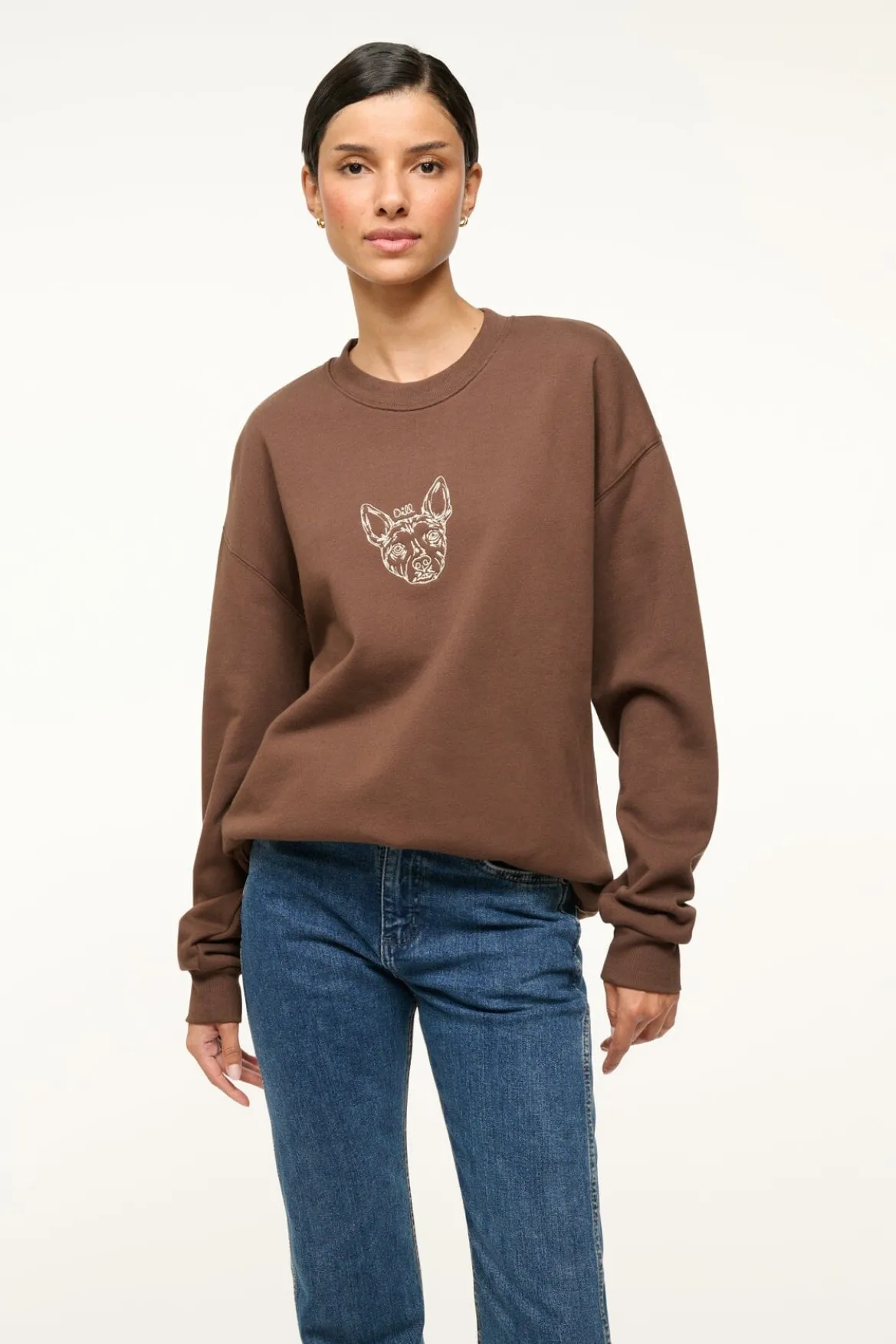 STAUD CUSTOM STAUD x C.BONZ OVERSIZED SWEATSHIRT | BROWN