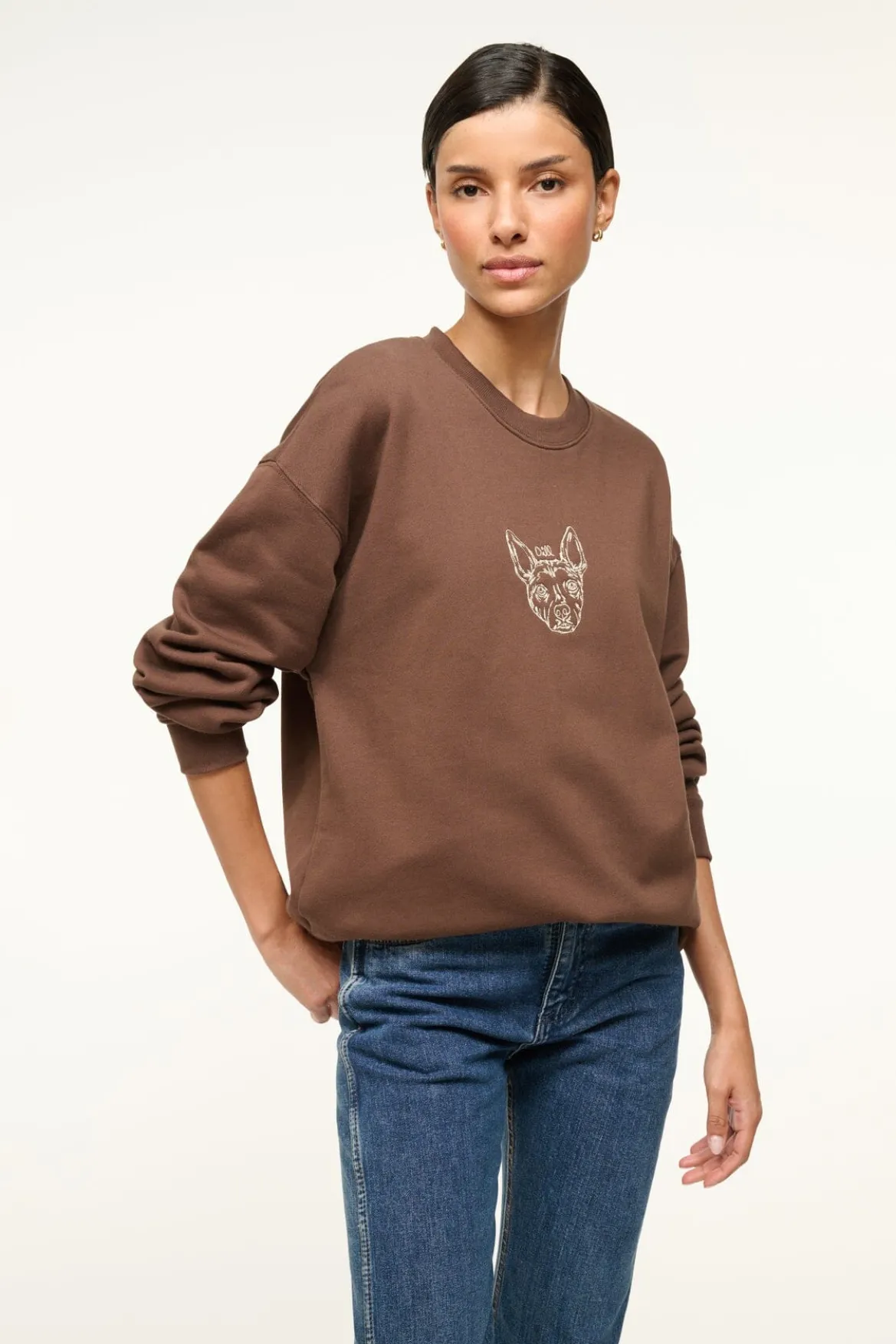 STAUD CUSTOM STAUD x C.BONZ OVERSIZED SWEATSHIRT | BROWN