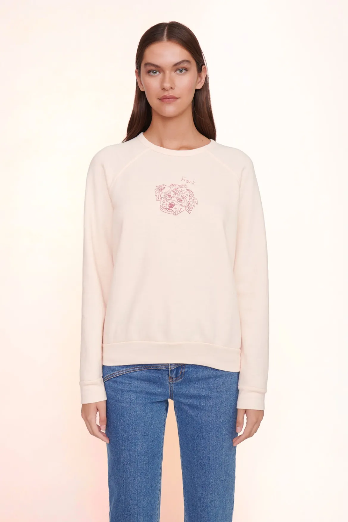 STAUD CUSTOM SWEATSHIRT | LIGHT PINK