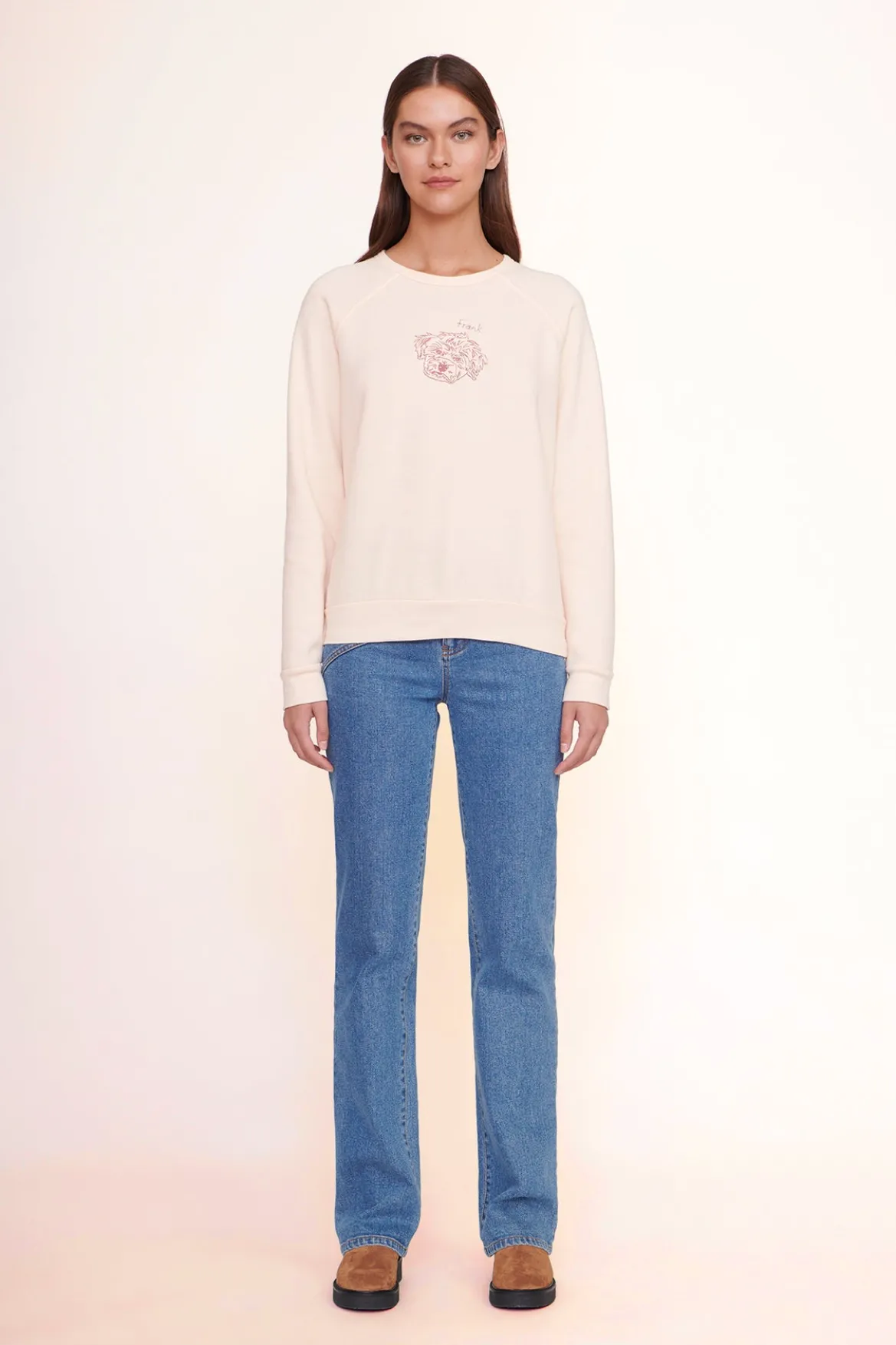 STAUD CUSTOM SWEATSHIRT | LIGHT PINK