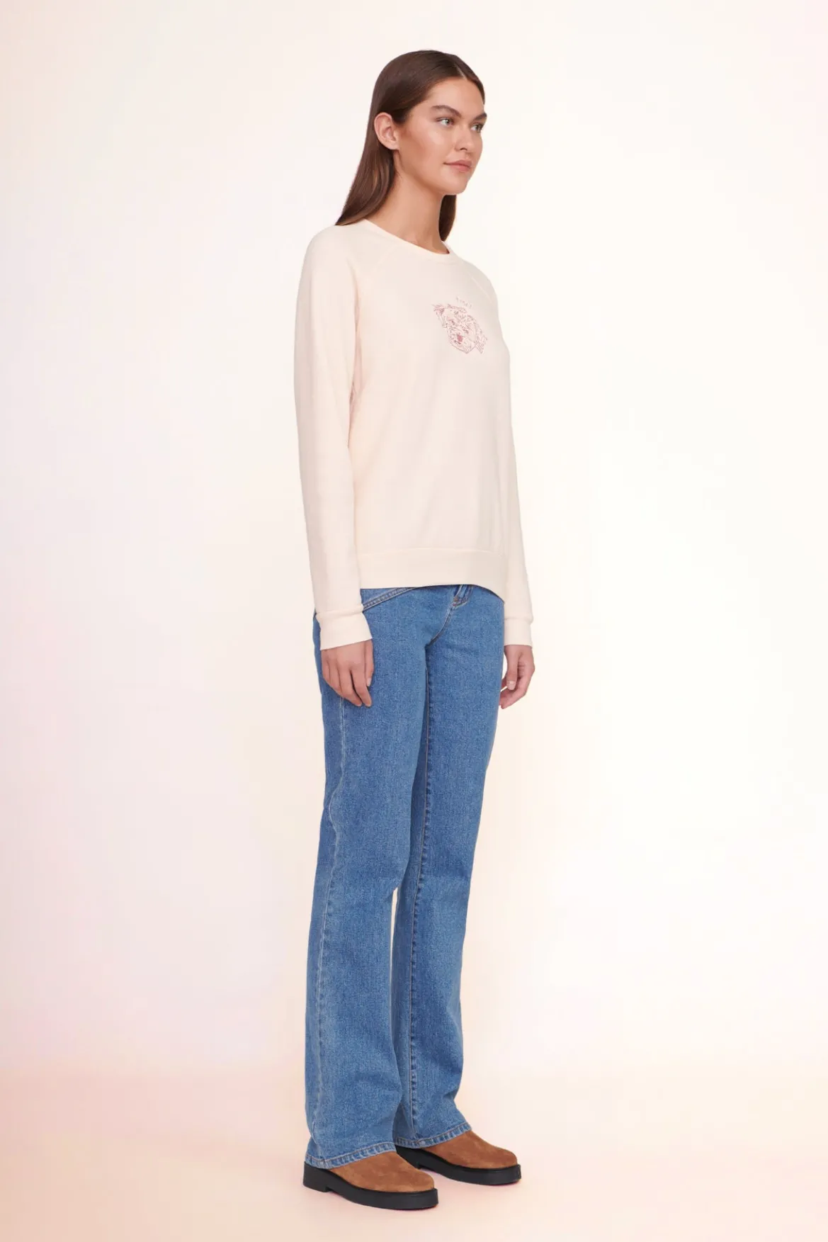 STAUD CUSTOM SWEATSHIRT | LIGHT PINK