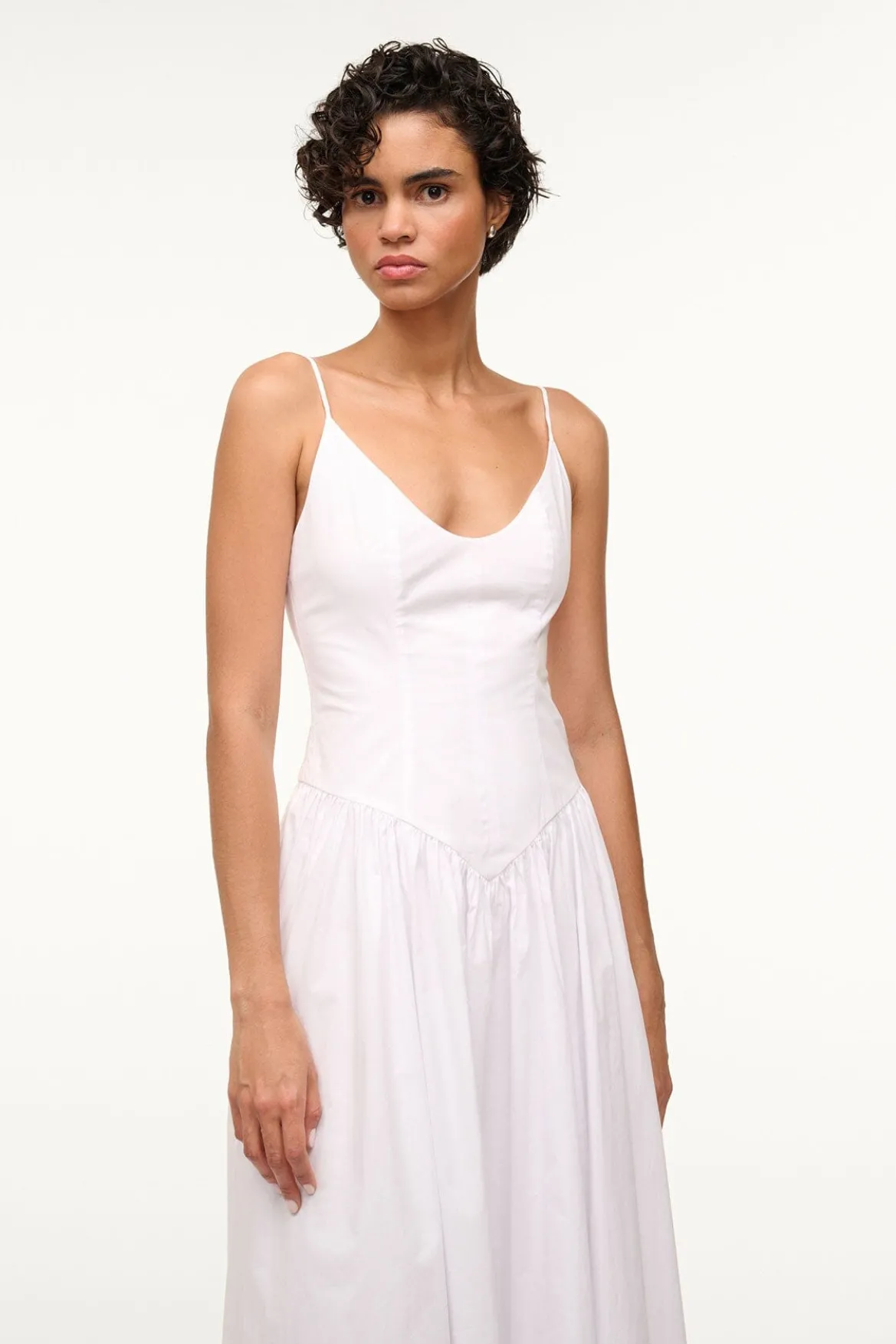 STAUD DENA DRESS WHITE